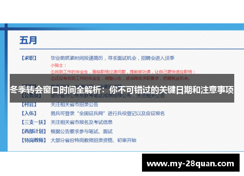 冬季转会窗口时间全解析：你不可错过的关键日期和注意事项