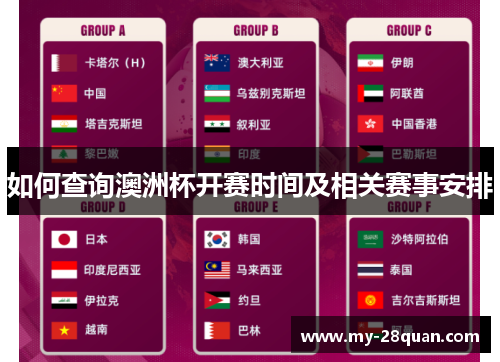 如何查询澳洲杯开赛时间及相关赛事安排